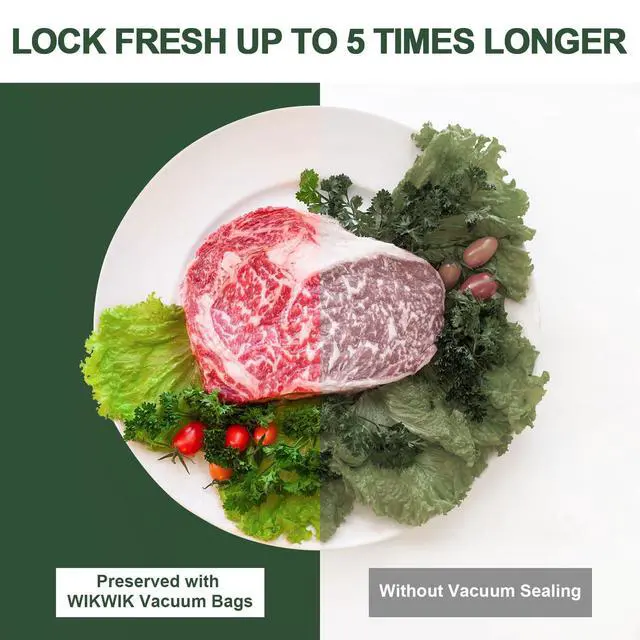 Alt view image 3 of 7 - Vacuum Sealer Bags for Food - 200 Quart 8'' x 12'' Pre-Cut Food Saver Bags Quart Size, Heavy Duty Vacuum Bags for Food, BPA Free Vacuum Seal Bags for Freezer Storage, Seal a Meal or Sous Vide