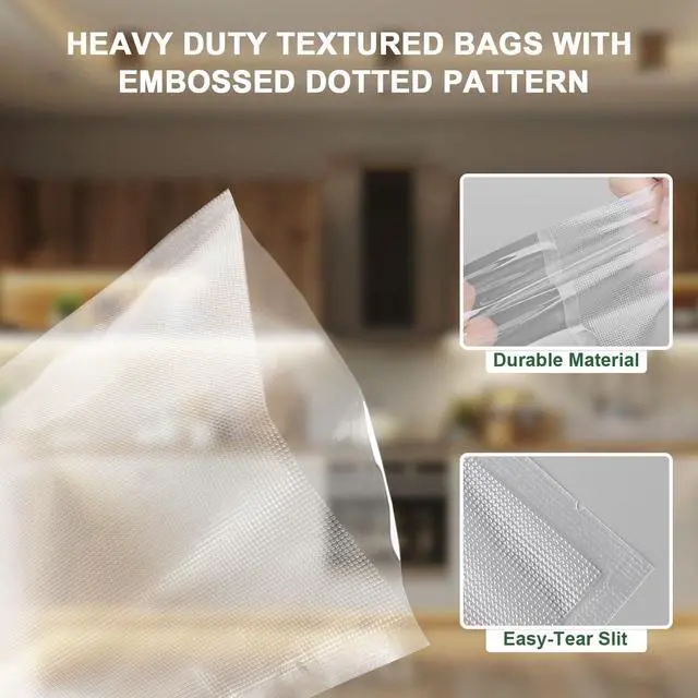 Alt view image 4 of 7 - Vacuum Sealer Bags for Food - 200 Quart 8'' x 12'' Pre-Cut Food Saver Bags Quart Size, Heavy Duty Vacuum Bags for Food, BPA Free Vacuum Seal Bags for Freezer Storage, Seal a Meal or Sous Vide