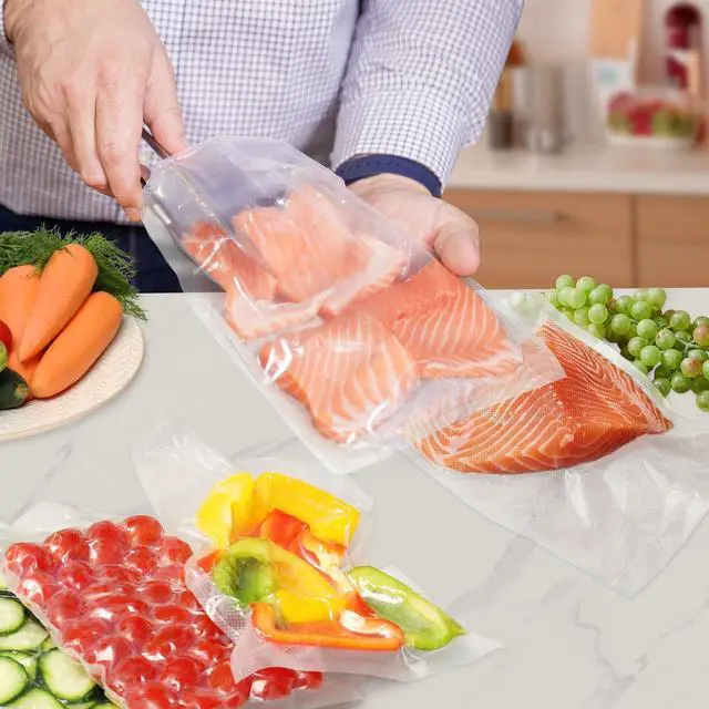 Alt view image 7 of 7 - Vacuum Sealer Bags for Food - 200 Quart 8'' x 12'' Pre-Cut Food Saver Bags Quart Size, Heavy Duty Vacuum Bags for Food, BPA Free Vacuum Seal Bags for Freezer Storage, Seal a Meal or Sous Vide