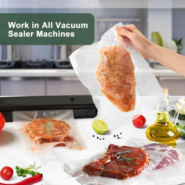 Alt view image 6 of 7 - Vacuum Sealer Bags for Food - 200 Quart 8'' x 12'' Pre-Cut Food Saver Bags Quart Size, Heavy Duty Vacuum Bags for Food, BPA Free Vacuum Seal Bags for Freezer Storage, Seal a Meal or Sous Vide