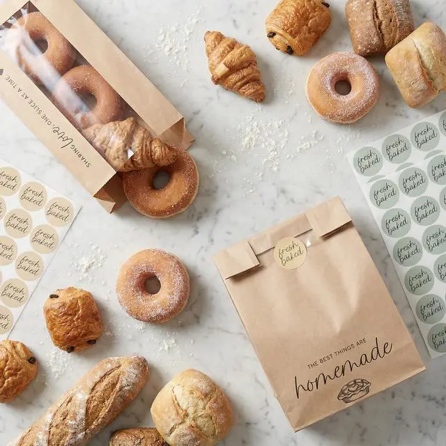 Alt view image 6 of 7 - Beautiful Bread Bags for Homemade Bread - Clear Window Bags Keep Your Sourdough Loaves Fresh for Days & are Great for Gifting Homemade Bread - Perfectly Sized Bakery Paper Packaging for Baked Goods