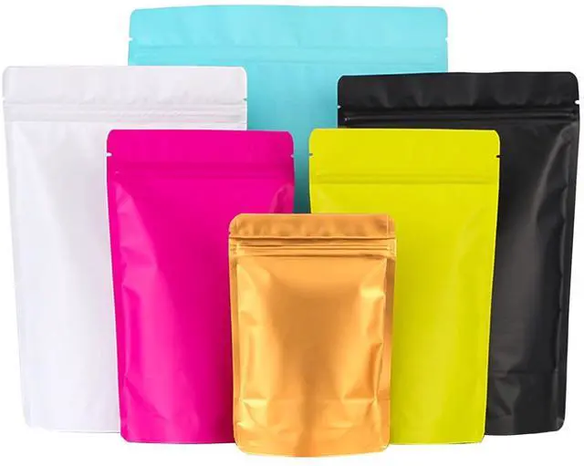 Alt view image 5 of 7 - 100 Pack Resealable Stand Up Bags,Smell Proof Pouch Sealable Foil Pouch Bags for Packaging (Black, 3.5" x 5.1")