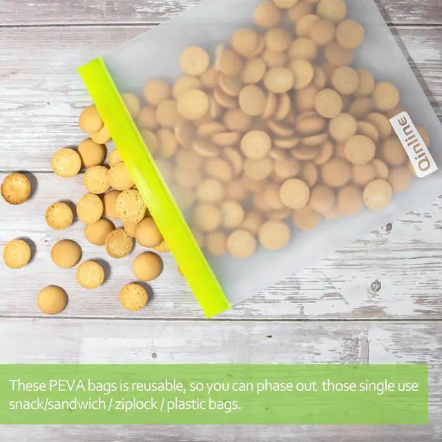 Alt view image 5 of 7 - Reusable Food Storage Bags - 24 Pack Freezer Extra Thick Leakproof Lunch Bag - 8 Gallon 8 Sandwich 8 Snack Bags