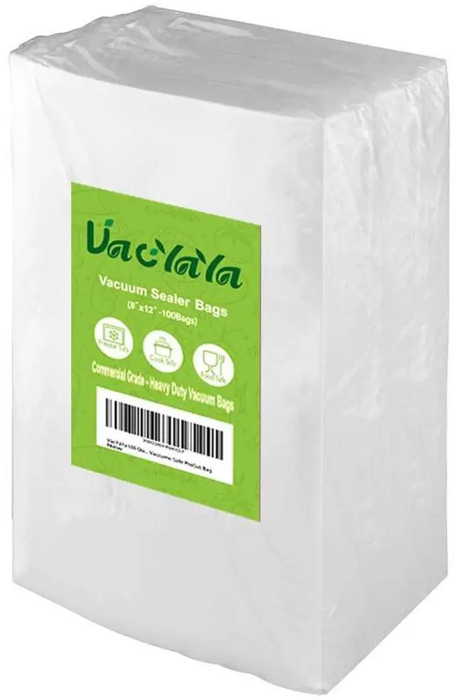 Main image of 100 Quart 8 x 12 Inch Freezer Food Vacuum Sealer Storage Bags Size,Vac Seal a Meal Bags with BPA Free and Heavy Duty Sous Vide Vaccume Safe PreCut Bag