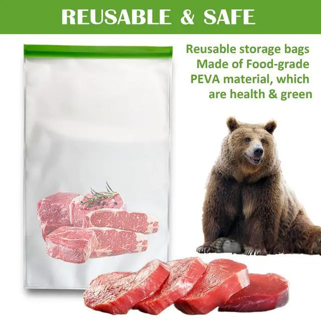 Alt view image 7 of 7 - Reusable Odor Proof Bear Bags for Food Storage, 7.87 Mil, 12x20, 2 Pack