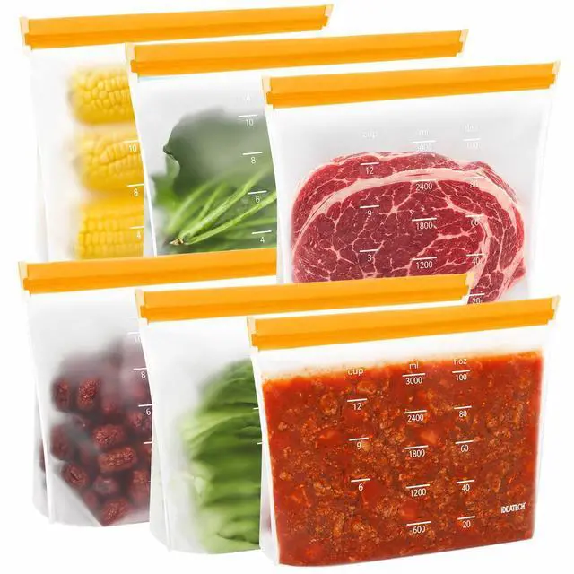 Main image of Reusable Gallon Freezer Bags, Reusable Food Storage Bags, 6Pack