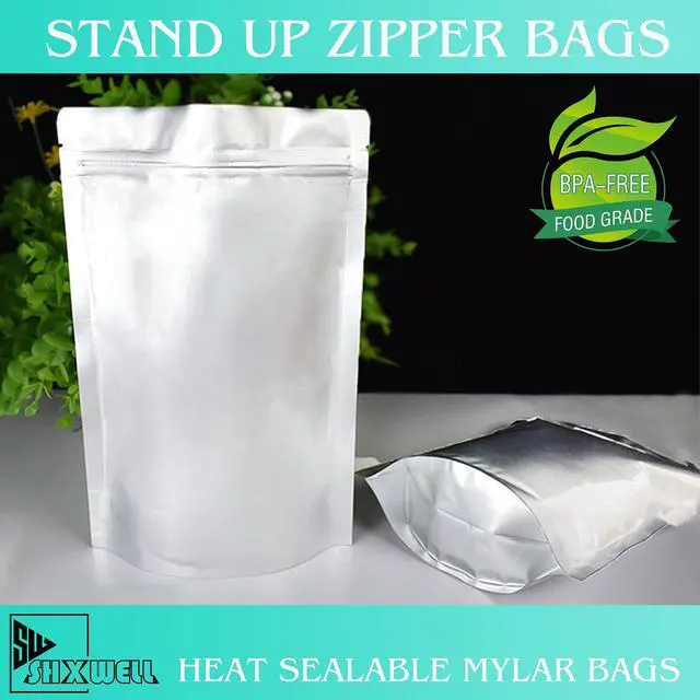 Alt view image 7 of 7 - 50pcs 1 Quart Mylar Bags for Food Storage, 7"x10" 10 Mil Stand-Up Zipper Pouches Resealable and Heat Sealable for Long Term Food Storage(7"x10", Extra Thick)