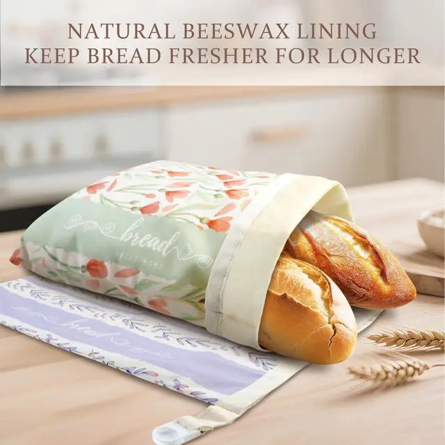 Alt view image 5 of 7 - Beeswax Sourdough Bread Bags for Homemade Bread, 2 Packs XL Reusable Organic Beeswax Linen Cotton Sourdough Bag, Keep Loaves Fresh Longer, Homesteading Essentials