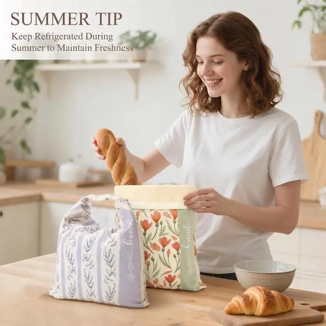 Alt view image 6 of 7 - Beeswax Sourdough Bread Bags for Homemade Bread, 2 Packs XL Reusable Organic Beeswax Linen Cotton Sourdough Bag, Keep Loaves Fresh Longer, Homesteading Essentials