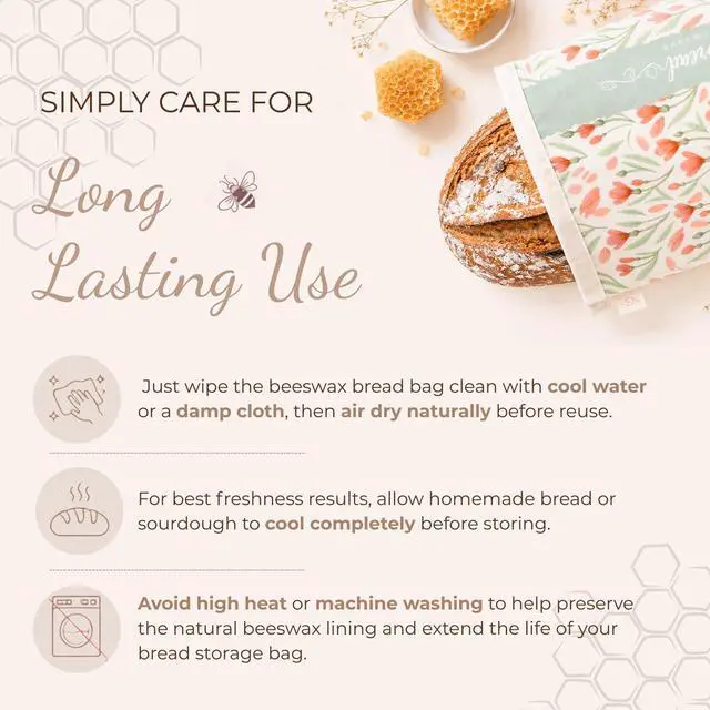 Alt view image 7 of 7 - Beeswax Sourdough Bread Bags for Homemade Bread, 2 Packs XL Reusable Organic Beeswax Linen Cotton Sourdough Bag, Keep Loaves Fresh Longer, Homesteading Essentials