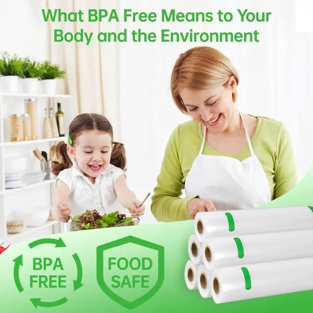 Alt view image 2 of 6 - Vacuum Sealer Bags for Food, 11''X20' (3 Rolls) BPA Free Food Saver Bags for Sealer, Customized Size Vacuum Storage Bags for Sous Vide or Meal Prep