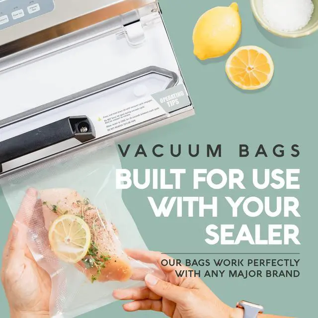 Alt view image 3 of 6 - Food Vacuum Sealer Bags 100-Pack, 6x10 Pint Freezer Bags