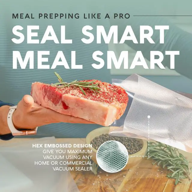 Alt view image 5 of 6 - Food Vacuum Sealer Bags 100-Pack, 6x10 Pint Freezer Bags