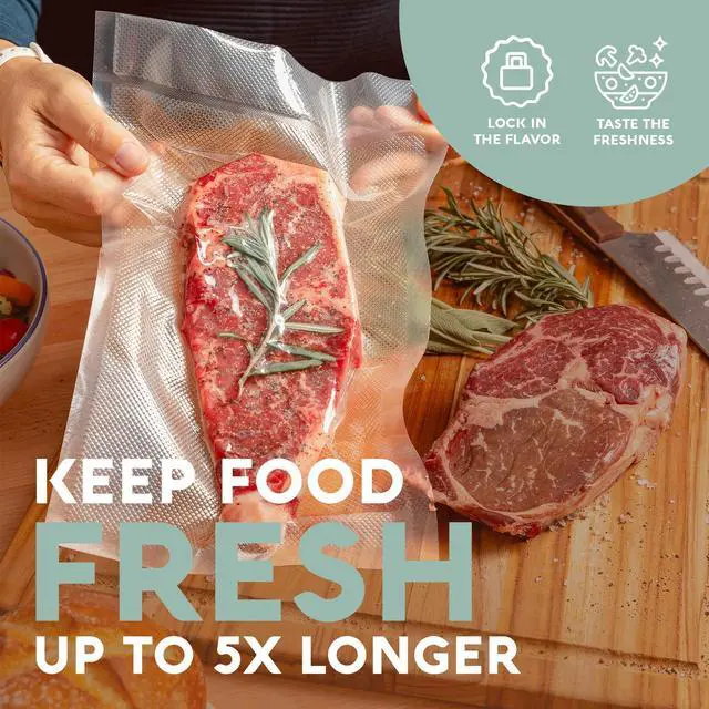 Alt view image 4 of 6 - Food Vacuum Sealer Bags 100-Pack, 6x10 Pint Freezer Bags