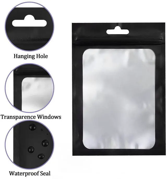 Alt view image 2 of 7 - Resealable Bags for Food Storage 350 Pieces Reusable Bags with Clear Window (4×6Inch Black) Edible Sealable Packaging Bags for Small Business Christmas