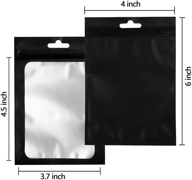 Alt view image 4 of 7 - Resealable Bags for Food Storage 350 Pieces Reusable Bags with Clear Window (4×6Inch Black) Edible Sealable Packaging Bags for Small Business Christmas