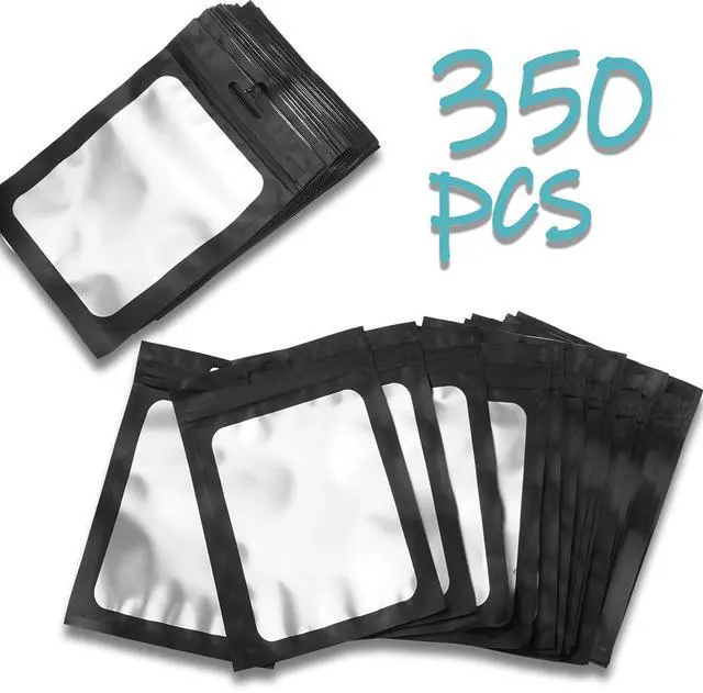 Alt view image 5 of 7 - Resealable Bags for Food Storage 350 Pieces Reusable Bags with Clear Window (4×6Inch Black) Edible Sealable Packaging Bags for Small Business Christmas