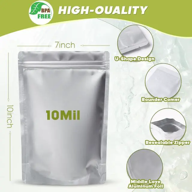 Alt view image 3 of 5 - 60pcs 1 Quart Mylar Bags for Food Storage with Oxygen Absorbers and Labels