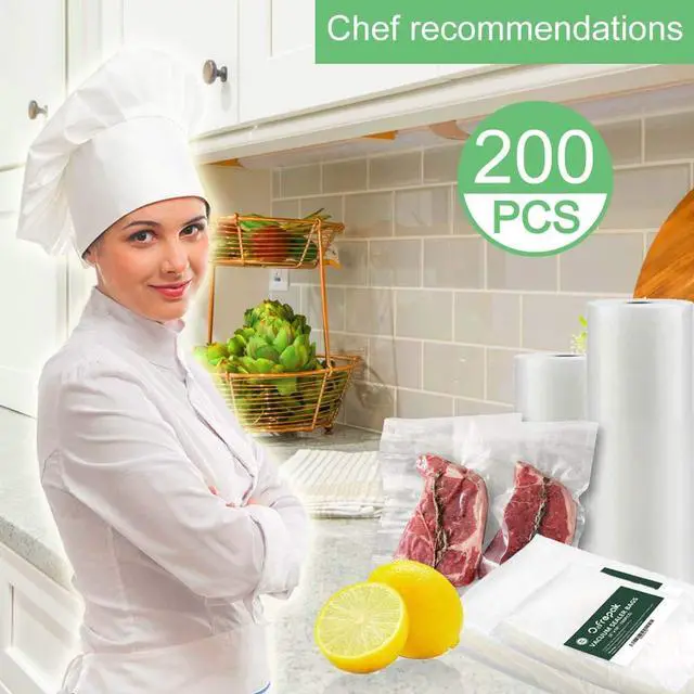 Alt view image 2 of 7 - 200 Pint 6" x 10" Vacuum Sealer Bags with BPA Free and Heavy Duty, Vacuum Seal Food Sealer Bags,Great for Food Storage Vaccume Sealer PreCut Bag
