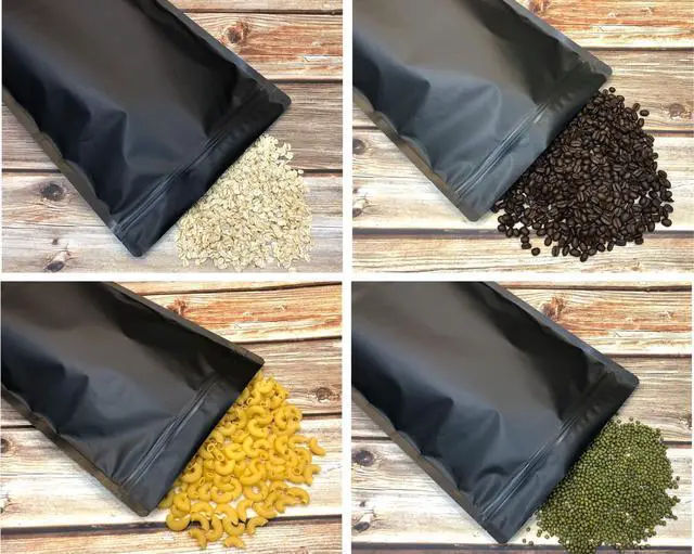 Alt view image 7 of 7 - 50 Pack 1 Gallon Matte Black Stand Up Food Storage Bags 5 Mil 10x14 Inches Resealable Food Storage Zipper Pouch Bag, Large Heat Sealable Plastic Foil Packaging Pouches