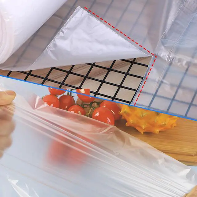 Alt view image 5 of 6 - 12"x16" Clear Plastic Produce Bags on a Roll, Food Storage Bags for Vegetable,Fruit and Meat, Kitchen & Refrigerator Storage, 350 Bags per Roll