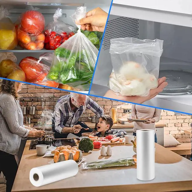 Alt view image 6 of 6 - 12"x16" Clear Plastic Produce Bags on a Roll, Food Storage Bags for Vegetable,Fruit and Meat, Kitchen & Refrigerator Storage, 350 Bags per Roll