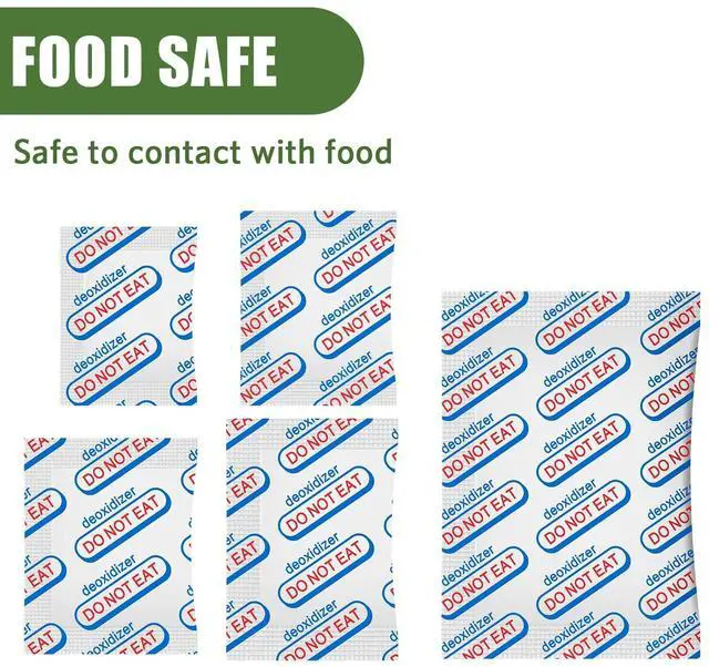 Alt view image 2 of 7 - 120 Packs 500CC Food Grade Oxygen Absorbers (10 Pack in Individual Vacuum Bag ) , Oxygen Absorbers For Long Term Food Storage with Oxygen Indicator , Works in Mylar Bags, Mason Jars, and Vacuum Bags