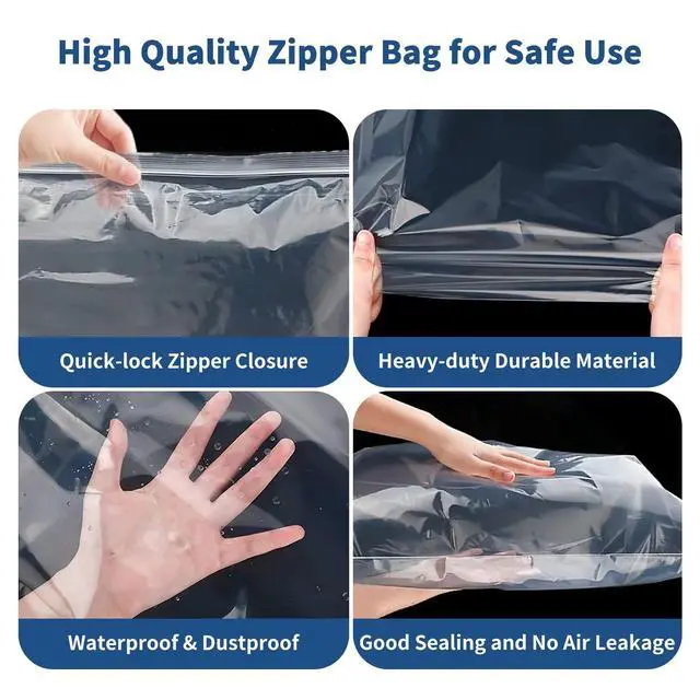 Alt view image 3 of 7 - Storage Bags, Pack of 12, 5 Gallon Reclosable Food Storage Bag, Great Storage for Food, Clothing, Office Supplies & Travel Essential, 2 Mil Thick, Size 18"x 24"