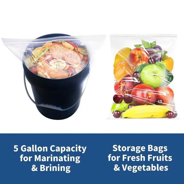 Alt view image 6 of 7 - Storage Bags, Pack of 12, 5 Gallon Reclosable Food Storage Bag, Great Storage for Food, Clothing, Office Supplies & Travel Essential, 2 Mil Thick, Size 18"x 24"