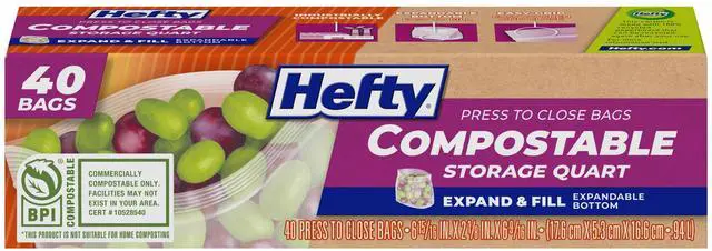 Main image of Compostable Press-To-Close Quart 40 Count