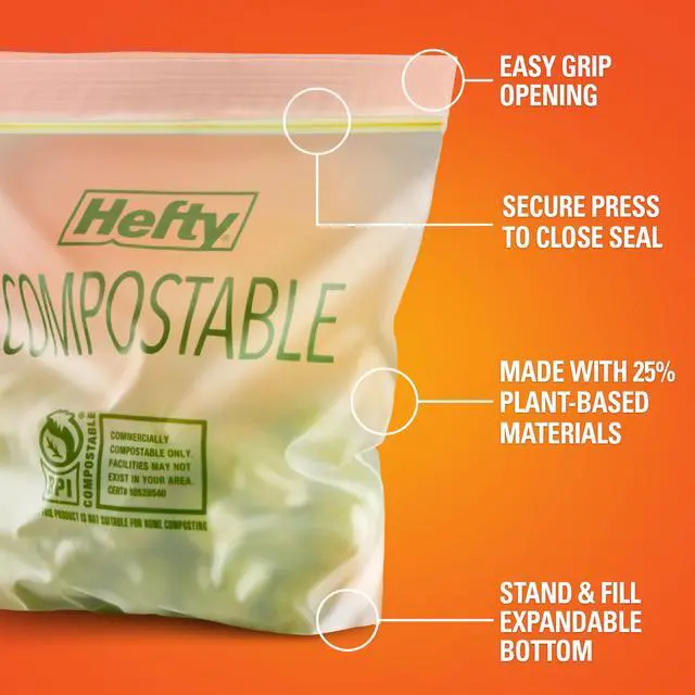 Alt view image 3 of 6 - Compostable Press-To-Close Quart 40 Count