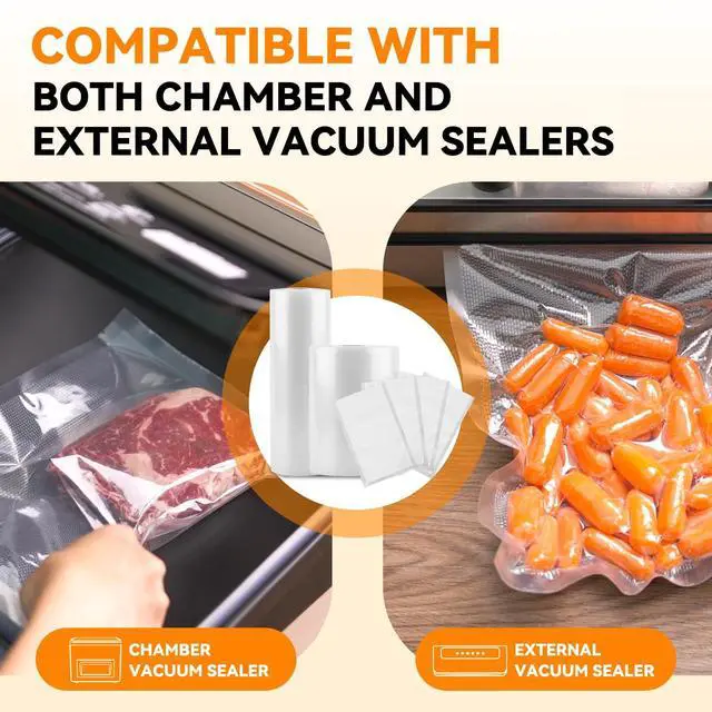 Alt view image 3 of 7 - 11" x 50' 3 Rolls, Vacuum Sealer Rolls Bags for Food, Great for Food Storage, Sous Vide and Meal Prep, Wevac Lite