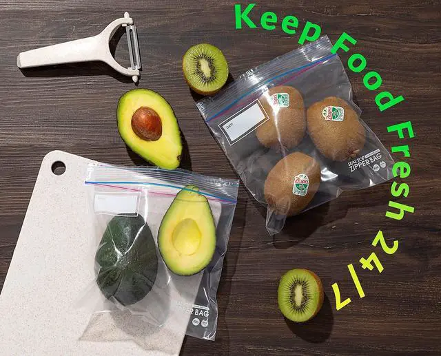 Alt view image 5 of 6 - Quart Zip Storage Bags, 200 Count, Double Zipper Seal, Easy Grip Open Tabs, Write-On Space, BPA-Free & Heavy Duty, Microwave Safe, Non-StandUp
