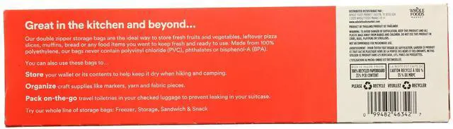 Alt view image 5 of 5 - Gallon Size Storage Bags, Double Zipper, 40 Count