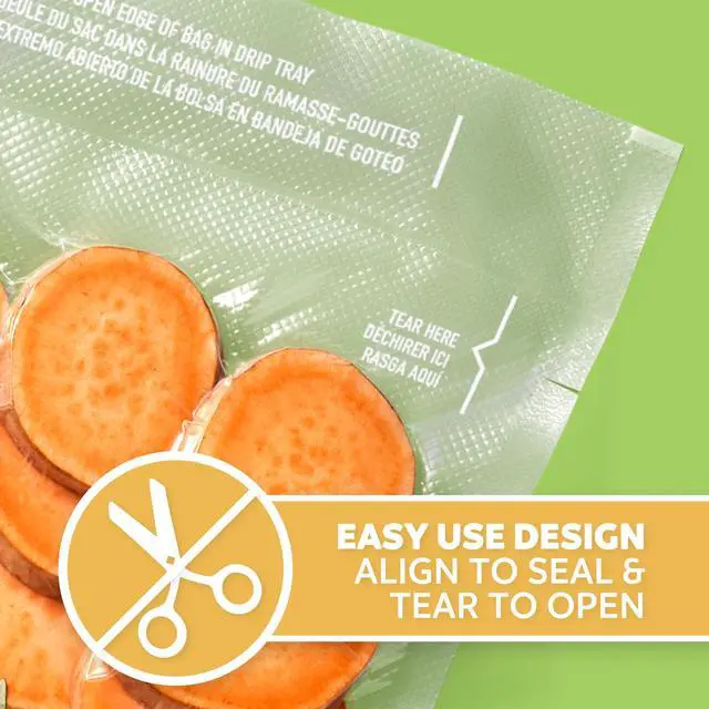 Alt view image 2 of 7 - Quart Pre-Cut Vacuum Seal Bags, Easy Use Vacuum Storage Bags, Align to Seal and Tear to Open Vacuum Sealer Storage Bags, 43 Pack