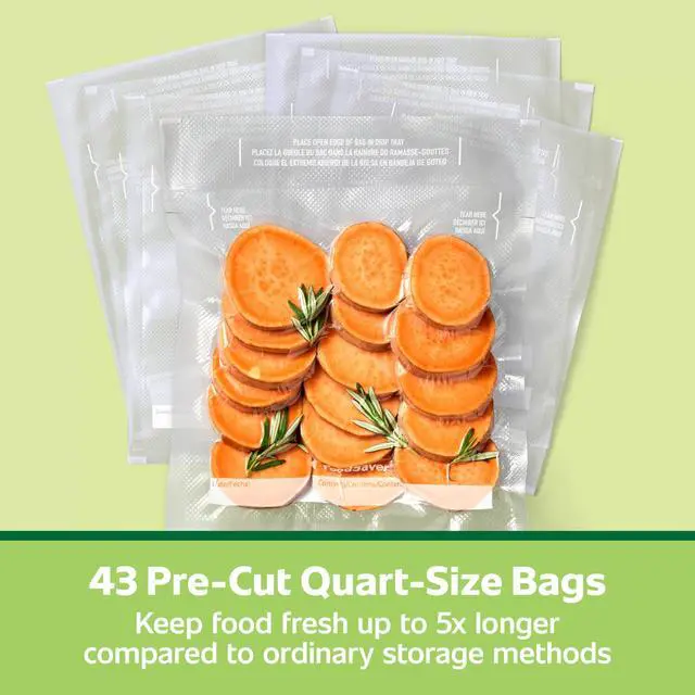 Alt view image 7 of 7 - Quart Pre-Cut Vacuum Seal Bags, Easy Use Vacuum Storage Bags, Align to Seal and Tear to Open Vacuum Sealer Storage Bags, 43 Pack