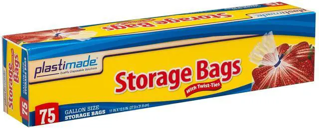 Alt view image 4 of 6 - Disposable Plastic Storage Bags With Original Twist Tie, 1 Gallon Size, 150 Bags, Great For Home, Office, Vacation, Traveling, Sandwich, Fruits, Nuts, Cake, Cookies, Or Any Snacks (2 Packs)