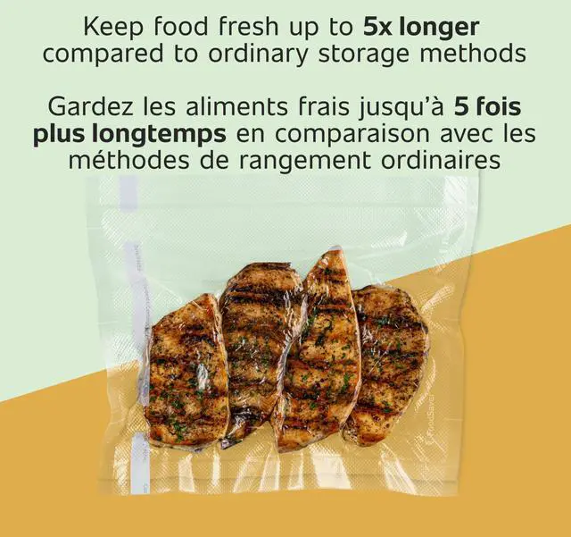 Alt view image 3 of 7 - Custom Length Vacuum Sealer Bags Multipack, 5 Count Rolls for Airtight Food Storage and Sous Vide 8 (2 Pack) and 11 (3 Pack)