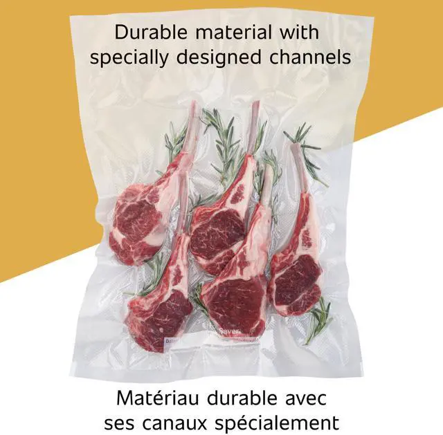 Alt view image 5 of 7 - Custom Length Vacuum Sealer Bags Multipack, 5 Count Rolls for Airtight Food Storage and Sous Vide 8 (2 Pack) and 11 (3 Pack)