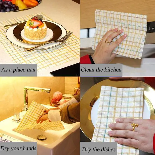 Alt view image 3 of 7 - Cleaning Towels Disposable Dish Cloths Nonstick Fiber Reusable Handy Wipes House Kitchen Cleaning Cloth Wiping Rags Placemats Absorbent Dry Quickly, A Box of 30 Pcs