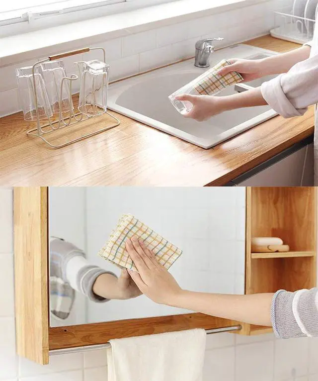 Alt view image 5 of 7 - Cleaning Towels Disposable Dish Cloths Nonstick Fiber Reusable Handy Wipes House Kitchen Cleaning Cloth Wiping Rags Placemats Absorbent Dry Quickly, A Box of 30 Pcs