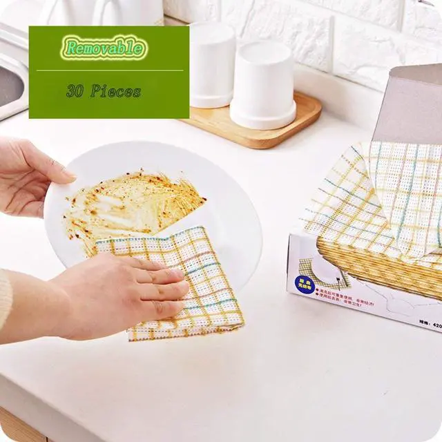 Alt view image 6 of 7 - Cleaning Towels Disposable Dish Cloths Nonstick Fiber Reusable Handy Wipes House Kitchen Cleaning Cloth Wiping Rags Placemats Absorbent Dry Quickly, A Box of 30 Pcs