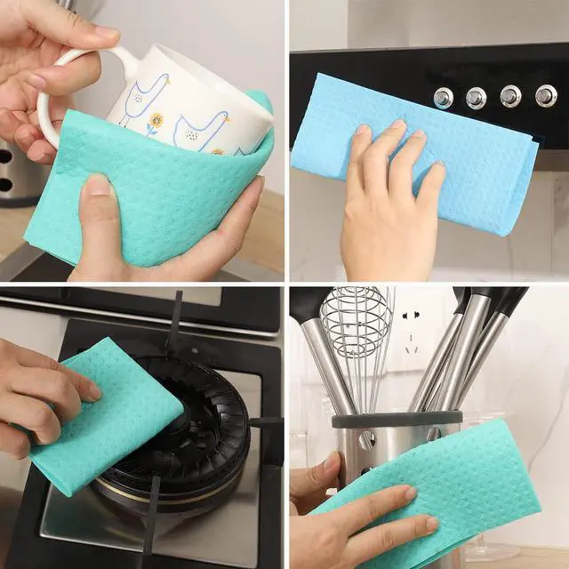Alt view image 6 of 6 - 10 Packs Swedish Dishcloths for Kitchen, Reusable Kitchen Dishcloths Compostable Cellulose Dish Clothes for Household Use