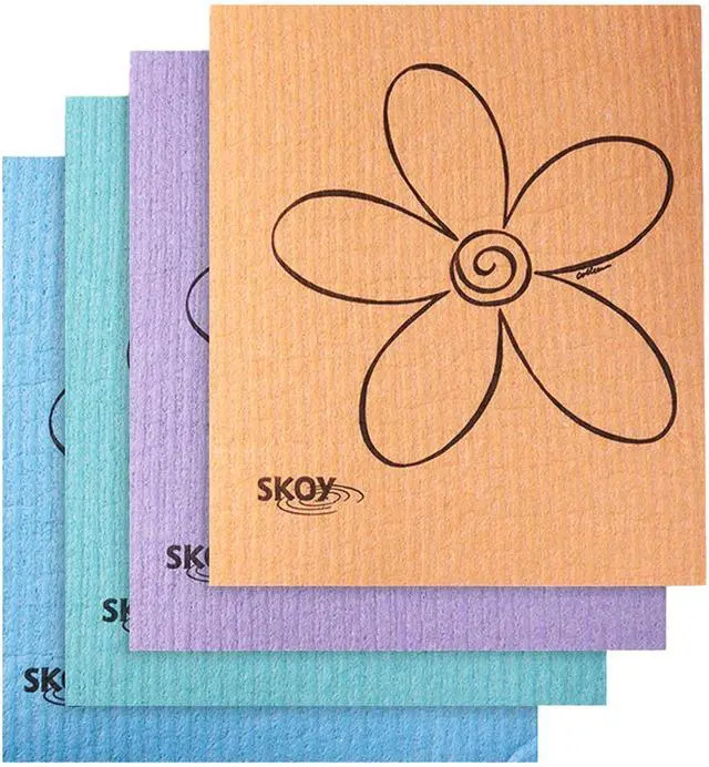 Main image of 4-pack Versatile Swedish Dishcloths for Kitchen and Household Use, Reusable Cleaning Cloths, Planet-Friendly, Dishwasher and Dryer-Safe, Assorted Colors