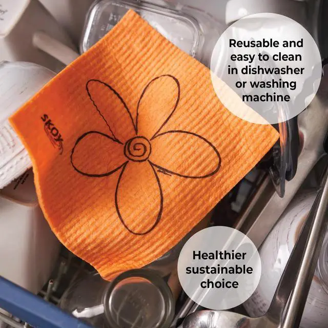 Alt view image 5 of 7 - 4-pack Versatile Swedish Dishcloths for Kitchen and Household Use, Reusable Cleaning Cloths, Planet-Friendly, Dishwasher and Dryer-Safe, Assorted Colors