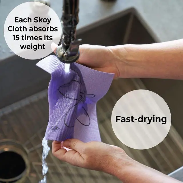 Alt view image 6 of 7 - 4-pack Versatile Swedish Dishcloths for Kitchen and Household Use, Reusable Cleaning Cloths, Planet-Friendly, Dishwasher and Dryer-Safe, Assorted Colors