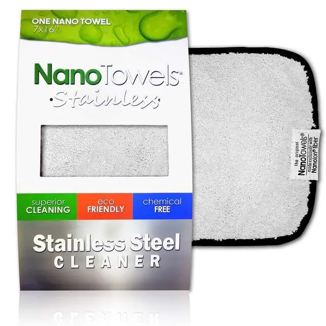 Main image of Stainless Steel Cleaner | The Amazing Chemical Free Stainless Steel Cleaning Reusable Wipe Cloth | Kid & Pet Safe | Grey 7x16 (1 pc)