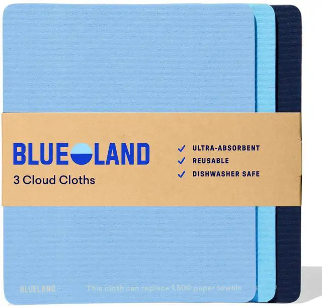 Main image of Cloud Cloth, 3-Pack, Reuseable Paper Towel Replacement, Natural Swedish Dish Kitchen Sponge