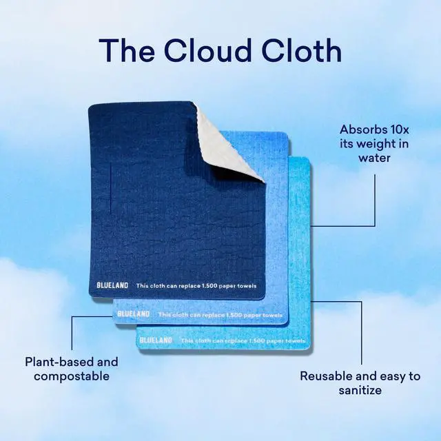 Alt view image 4 of 6 - Cloud Cloth, 3-Pack, Reuseable Paper Towel Replacement, Natural Swedish Dish Kitchen Sponge