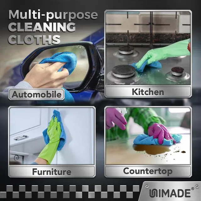 Alt view image 7 of 7 - Microfiber Cleaning Cloth, 24 Pack Reusable Microfiber Towels for Cars Lint Free Cleaning Shop Towel Rags for Home Kitchen Automotive Bar Mechanic Restaurant Garage, 11"x 12", Blue